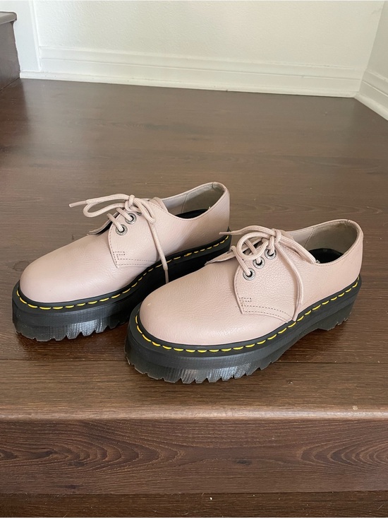Dr. Martens Shoes - Dr. Martens Women’s Platform Leather 1461 Shoes (Vintage Taupe)